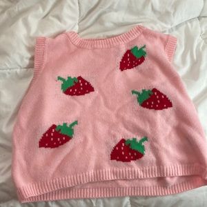 strawberry pattern sweater vest